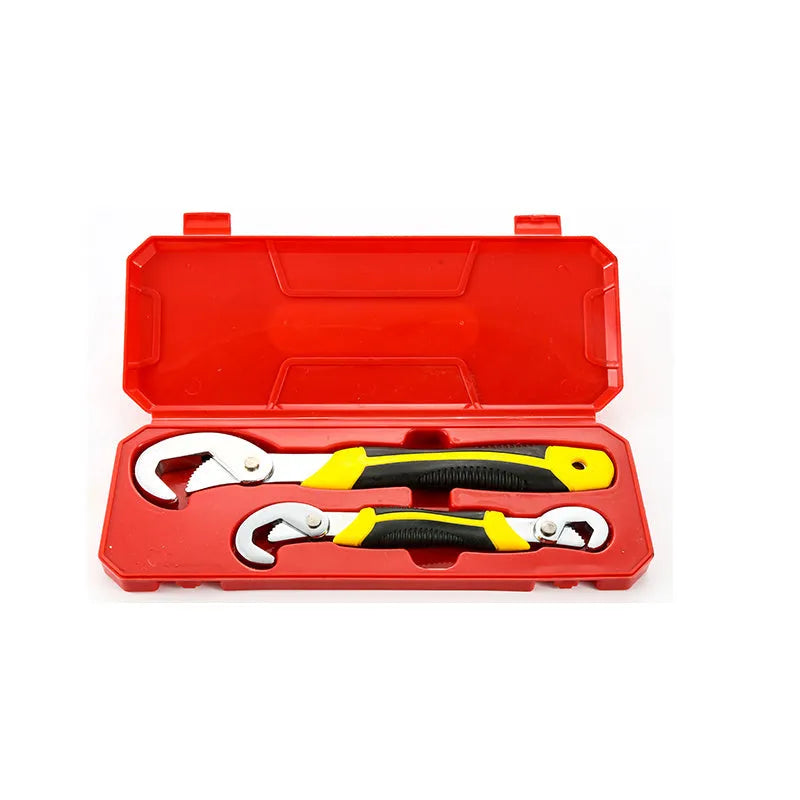 2pcs adjustable repair socket wrench set, 6-32mm, CR-V chrome vanadium steel, polished chrome finish