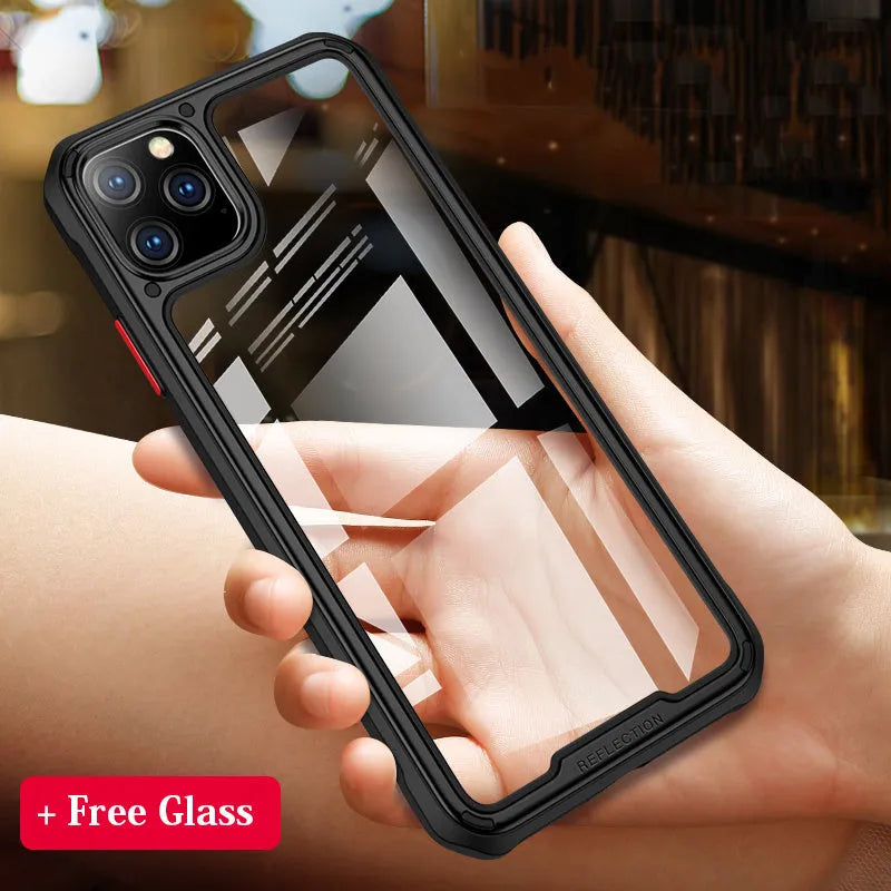 Transparent silicone phone case for iPhone 11 series in six colour options