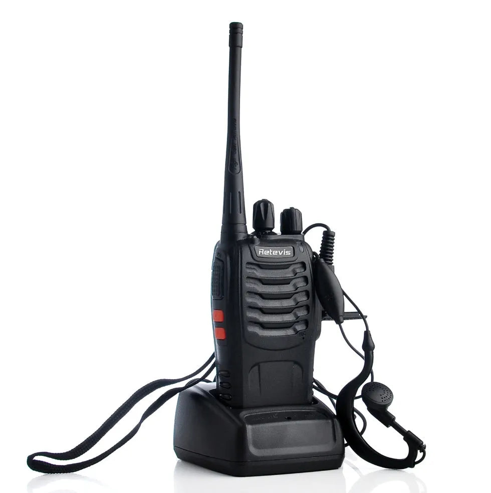 Black H777 single band UHF civil walkie talkie with antenna, 60x33x115mm size