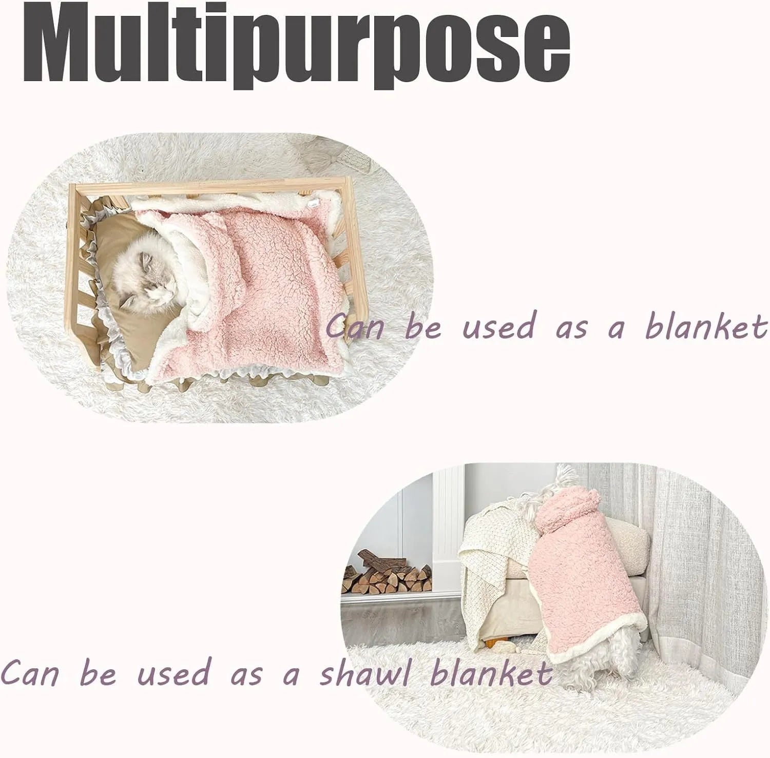 Teddy bear polar fleece dog cape blanket with hood in Brown, available in sizes S M L