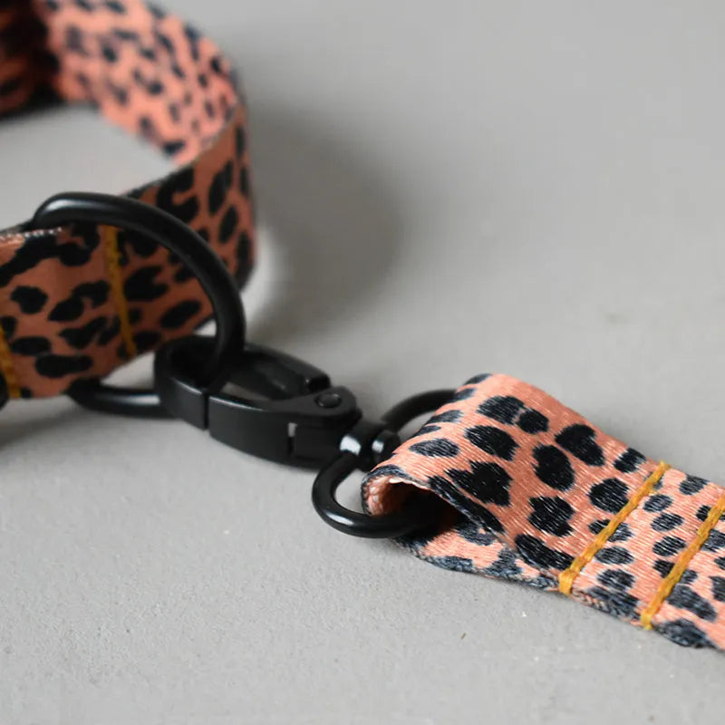 Ribbon webbing dog collar with printed ethnic pattern 2.5cm width adjustable buckle closure