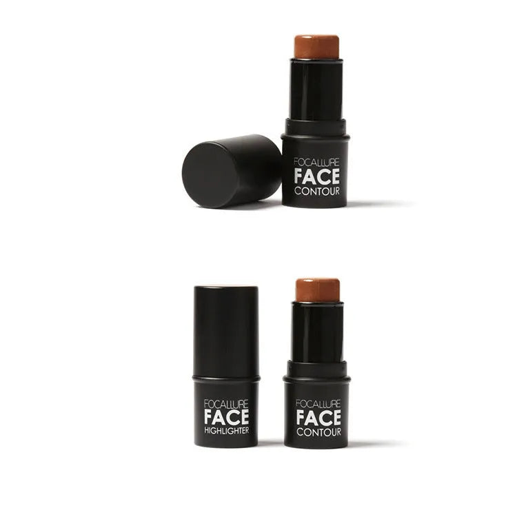 Cream contour highlighter makeup stick in a tube, shown with four shade options labelled A, B, C, D.