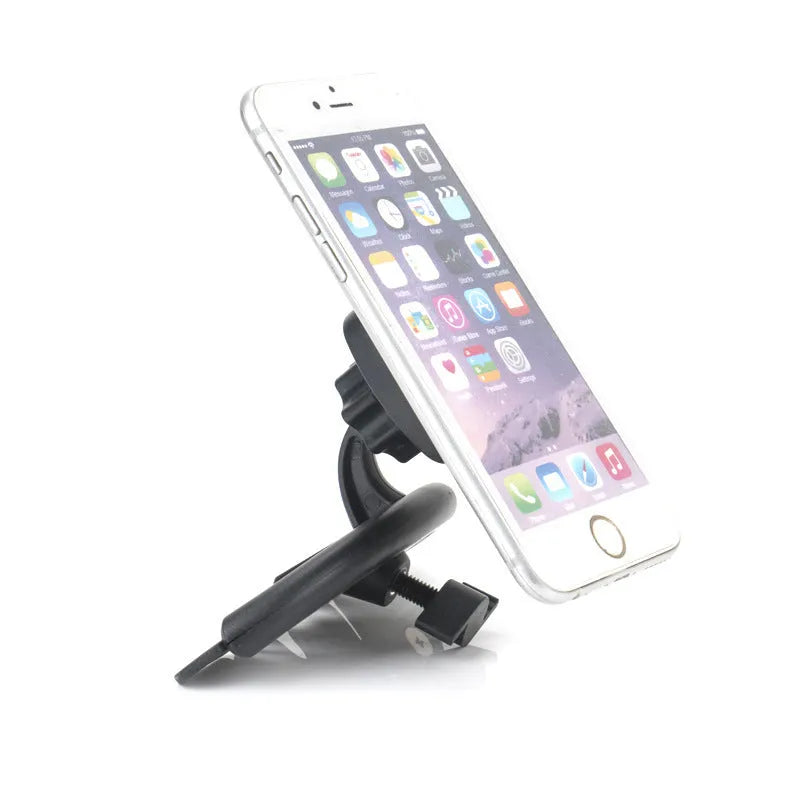 Black universal car phone holder for CD slot with adjustable arms from 50mm to 85mm