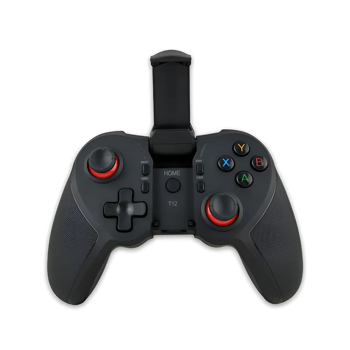 Black wireless Bluetooth game controller for Android iOS PC with USB interface, 17.5x6.5x13.5cm