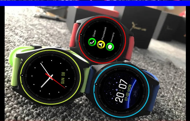 Call photo pedometer smart watch with 53mm black case on a wrist, displaying a call notification screen