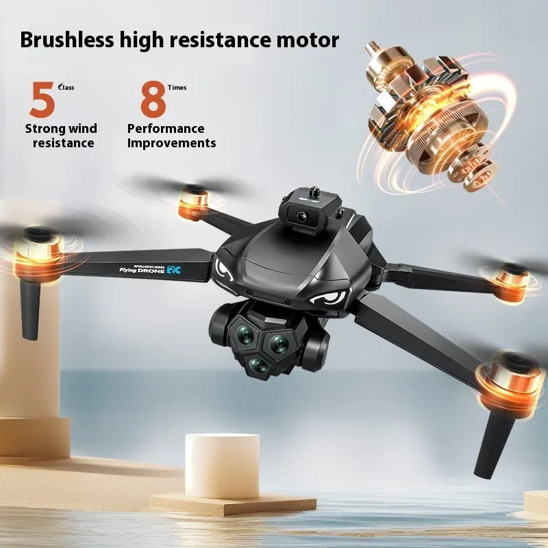 Brushless UAV folding drone with 4.5-inch screen remote control and four-side obstacle avoidance