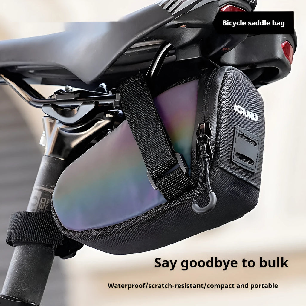 Bicycle waterproof rear bag 1.5L hanging taillight 15x8x8cm in black brown light purple colourful