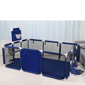 Stainless steel frame children's playpen tent with Oxford cloth enclosure in blue colour