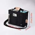 Canvas single shoulder crossbody bag, vertical square shape, zipper buckle closure, 36x18x28 cm, black with shoulder support