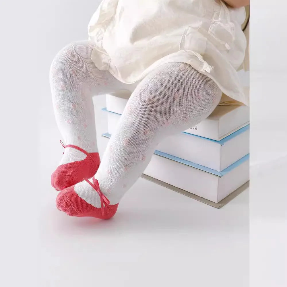 Combed cotton pantyhose leggings for baby, high-waist, four colour options, 0-12 months Asian sizing