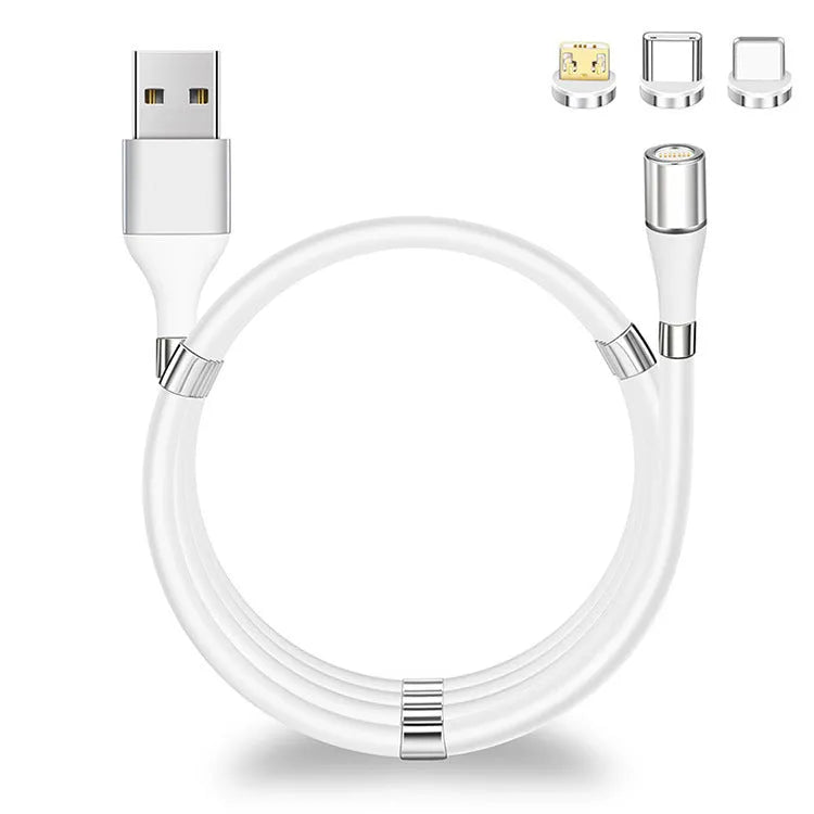 Black compatible 3A fast charging magnetic data cable for iPhone and Android phones