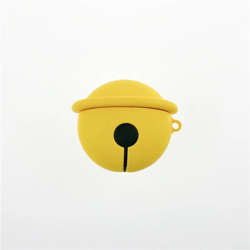 Yellow silicone bell-shaped protective case for AirPods 1st and 2nd generation wireless earbuds