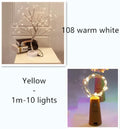 Copper wire LED string lights with bottle stopper for wine bottle decoration
