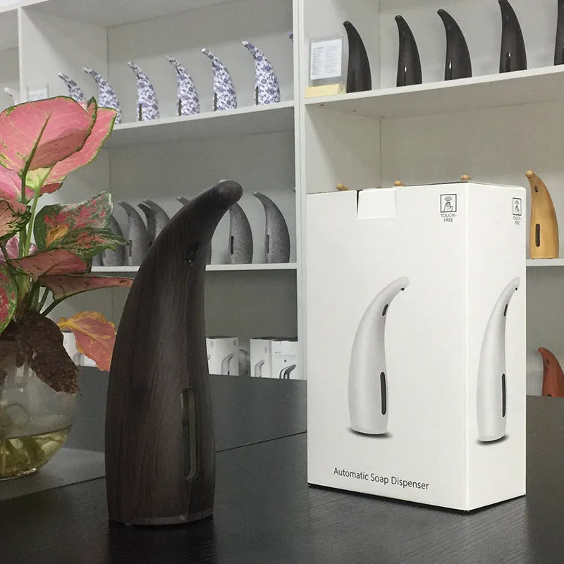 Automatic liquid soap dispenser with infrared sensor, 300mL, IPX6 waterproof, visible window, ABS body in white finish