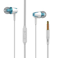 Wired in-ear headphones with subwoofer bass, capacitive controls, 108dB, 120cm cable in black