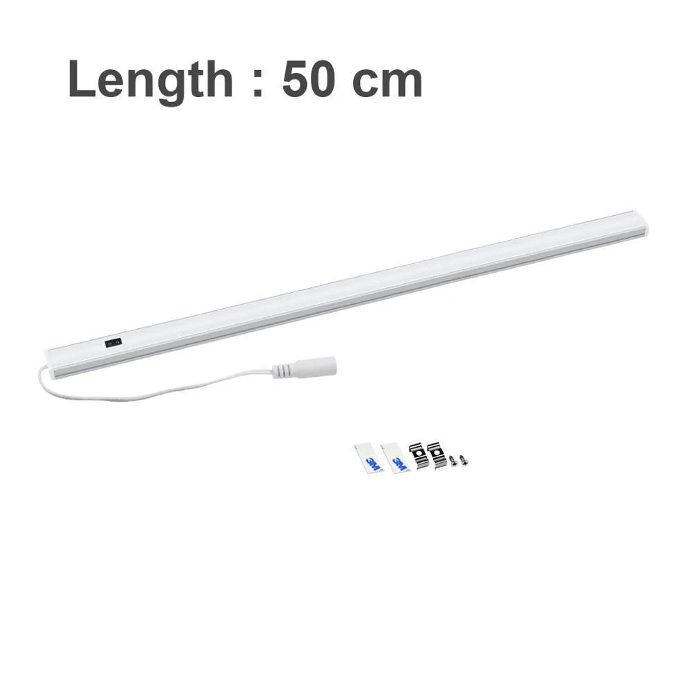 Aluminium profile LED strip bar light for cabinet and bookcase illumination in three lengths.