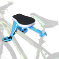 Front-mounted bicycle child seat with cotton tube cushion, foldable pedals, and 31.8mm quick-release clamp