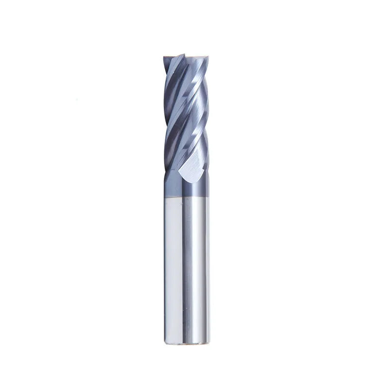 Carbide spiral milling cutter set with straight shanks in multiple industrial sizes