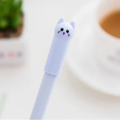 Pendulum cat gel pen with 0.5mm tip showing multiple colour options including pink, blue, white, black, red, purple