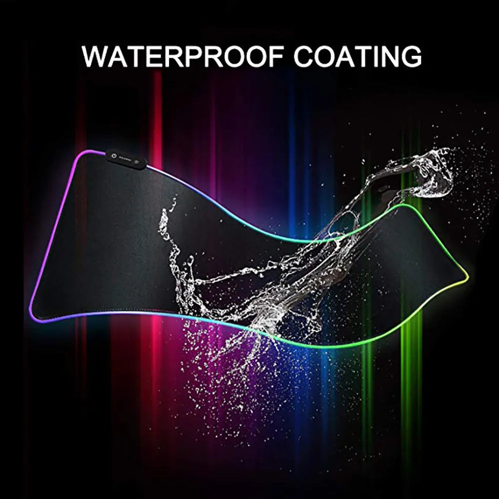 LED super large shiny mouse pad with 11 lighting modes and USB power