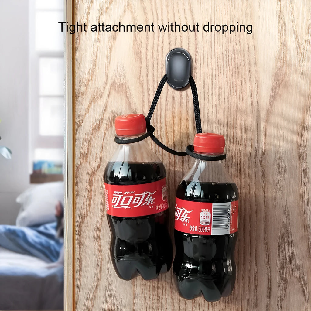 Black multi-function mini hook for car with 3M adhesive on smooth surface