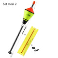 Automatic fishing float set with nano EVA buoyancy, fluorescent coating, 39cm length, 3.8cm diameter, and stainless steel hardware