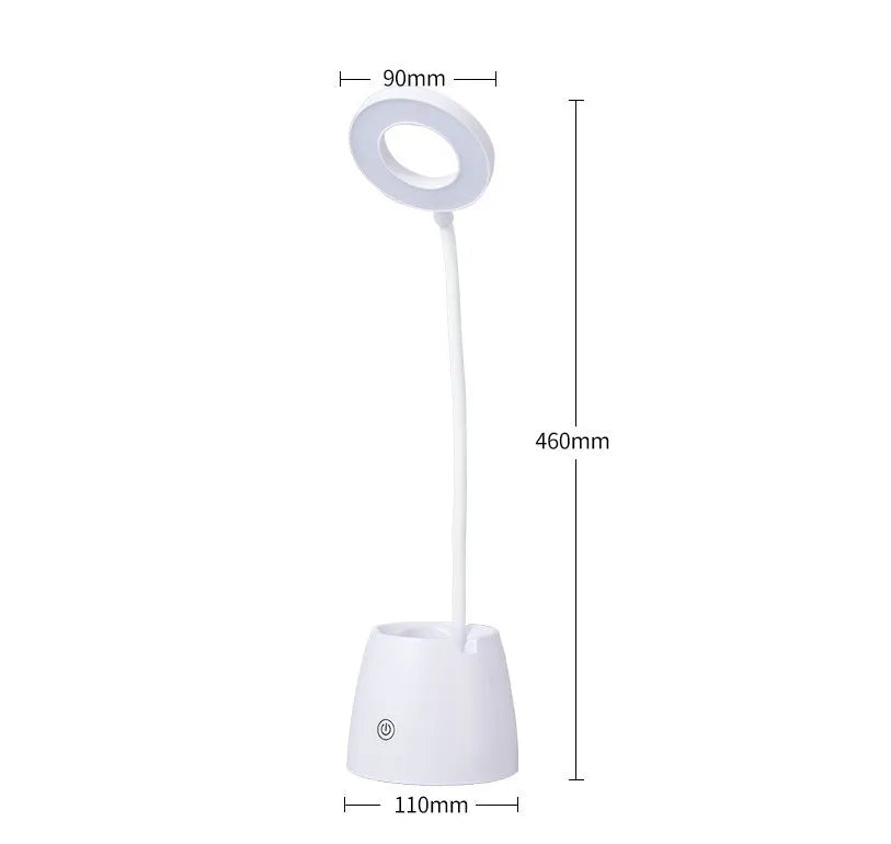 Beige LED folding eye protection table lamp with 24 lamp beads, 2200mAh battery, three colour temperature settings, aluminium and ABS construction