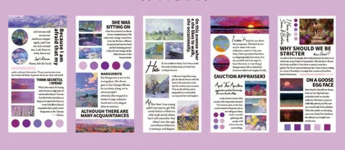 Twenty paper stickers with landscape painting designs measuring 60mm by 120mm