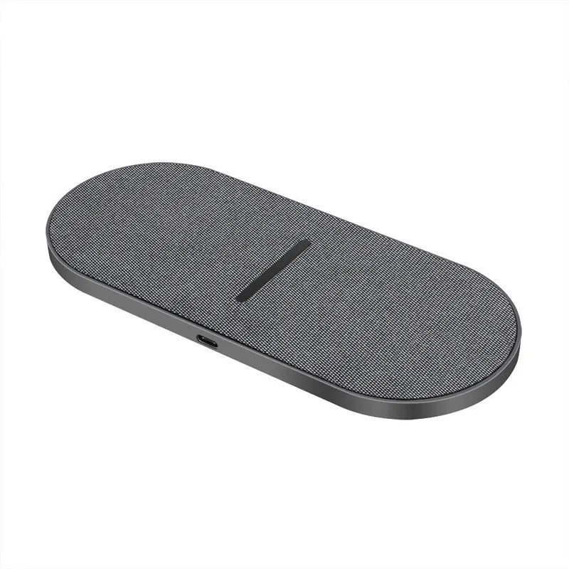 Black 10W wireless charger 2-in-1 set with dual charging pads and Type-C/USB input ports