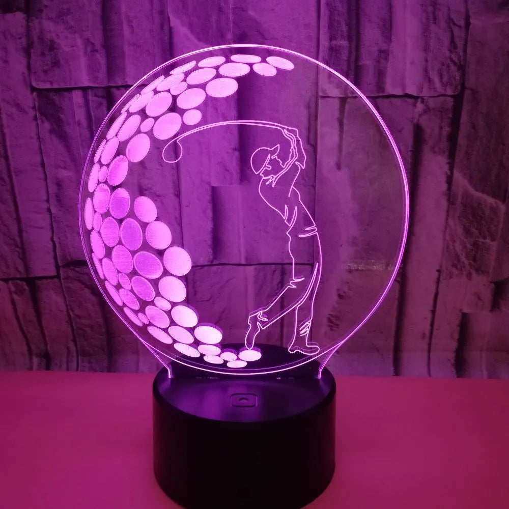 3D night light with acrylic shade, touch and remote control, 3W LED, USB powered, modern simple style