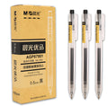 12 black frosted stick gel pens with retractable tips and 2 refills
