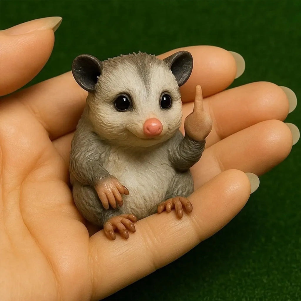 Resin middle finger animal doll miniature figurine in one of seven animal styles