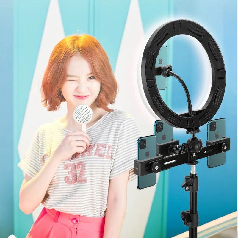 10-inch ring selfie light with 19cm metal bracket for smartphone photography