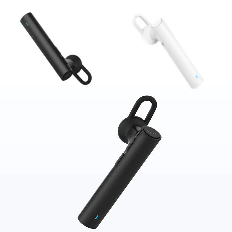 Compact wireless Bluetooth headset in black or white with 5.6 cm dimensions