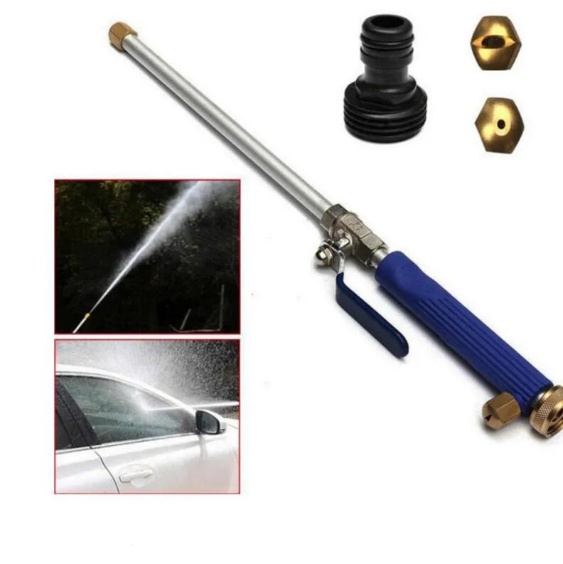 Blue and silver car high-pressure water gun with TPR handle and 75cm length