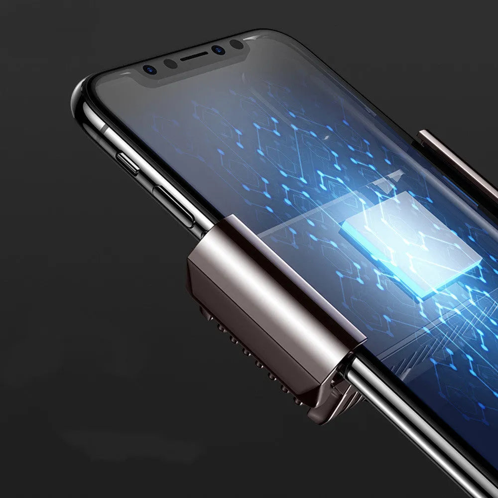 Black mobile phone radiator clip cooler with aluminum alloy and ceramic construction on phone