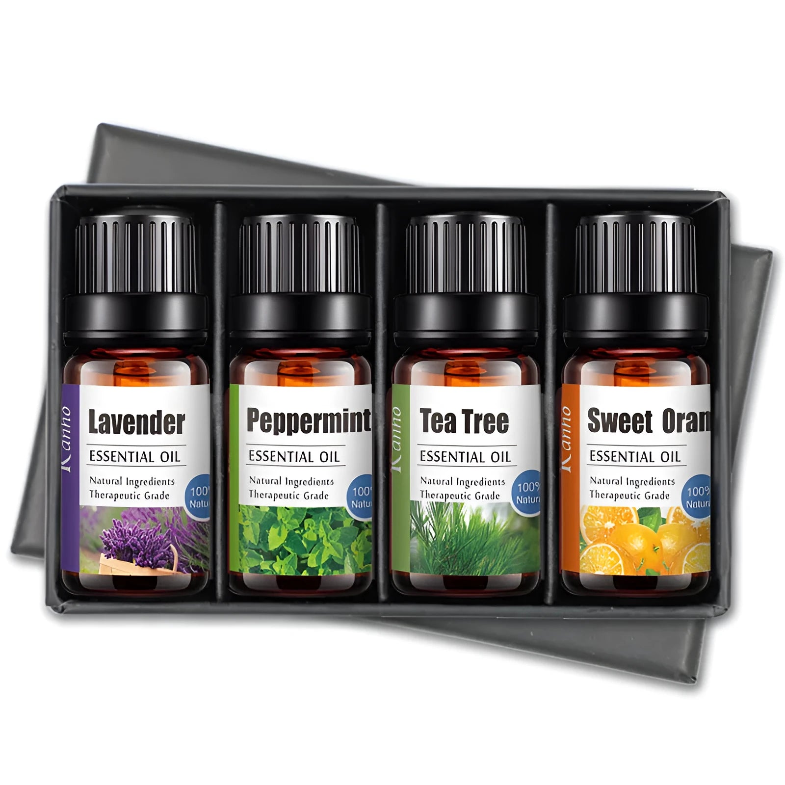 4 sticks essential oil set with lavender and chamomile in a clear bottle, 4-pack and 6-pack options