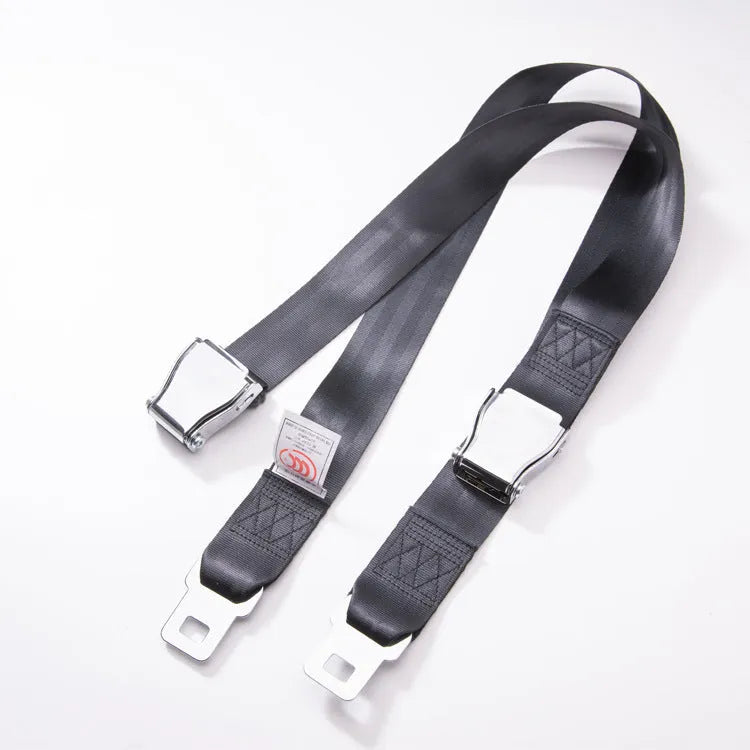 Black polyester pregnant women car seat belt with double aircraft buckle, adjustable and easy to install for car seat use.