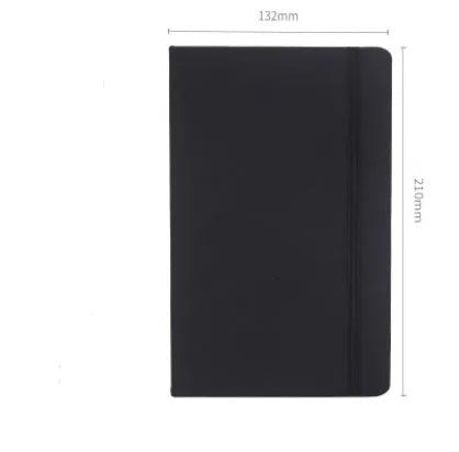 A5 tactile PU hardcover notebook with 96 sheets of 100gsm white paper, available in ten colours including black and red