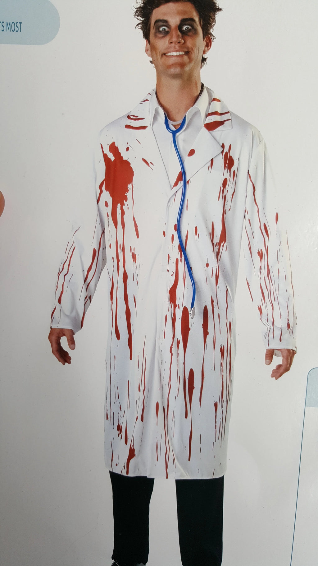White full-length polyester adult masquerade costume for Halloween parties