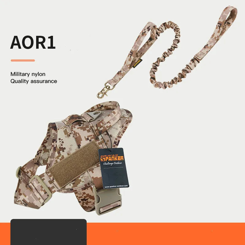 Large and medium dog harness in 1050D nylon with military webbing, UTX buckle, adjustable bust and neck, UK fit