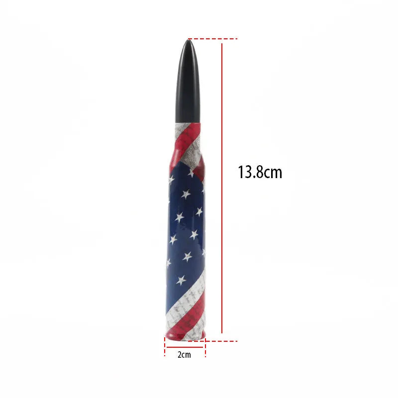 14cm camouflage flag vehicle antenna for bullet car modification in black, green, or American flag colours