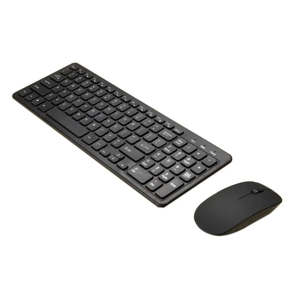 Wireless keyboard and mouse set in black, white, pink, or blue with 96-key layout and adjustable DPI mouse