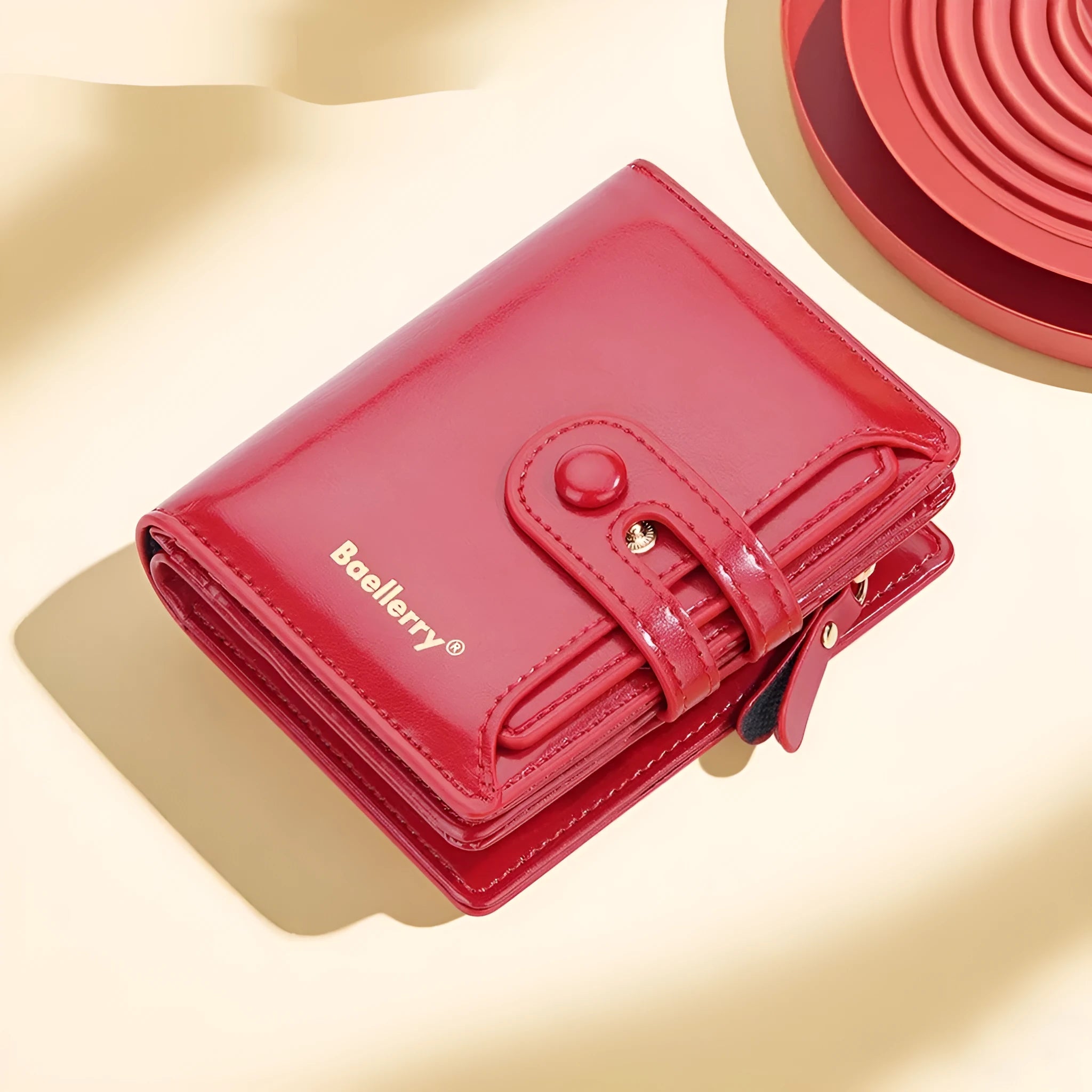 PU leather women's card holder wallet shown in multiple available colours