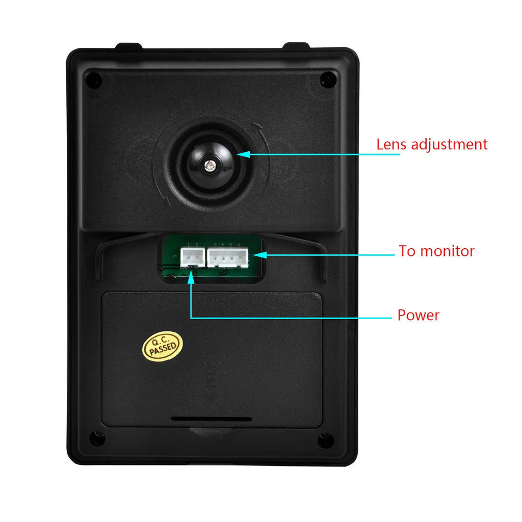 7-inch HD video door phone system with indoor monitor and outdoor night vision camera