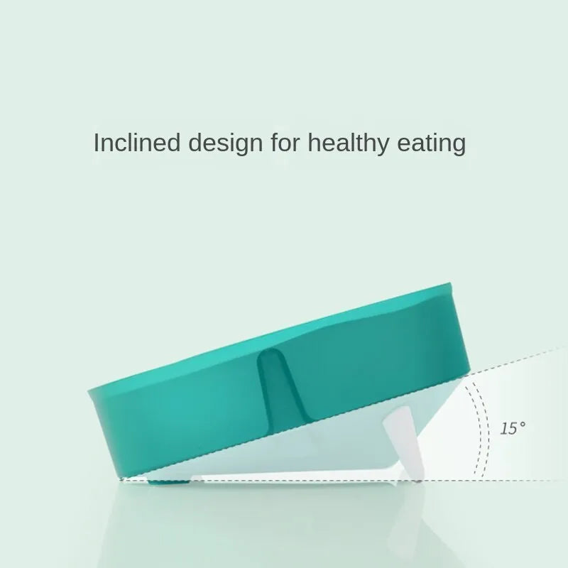 Cat disposable food bowl with green bowl base, disposable paper bowl, and non-slip foot pad, 17.8cm diameter