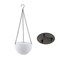 Injection moulded plastic hanging basket planter with inner tank and chain in assorted colours