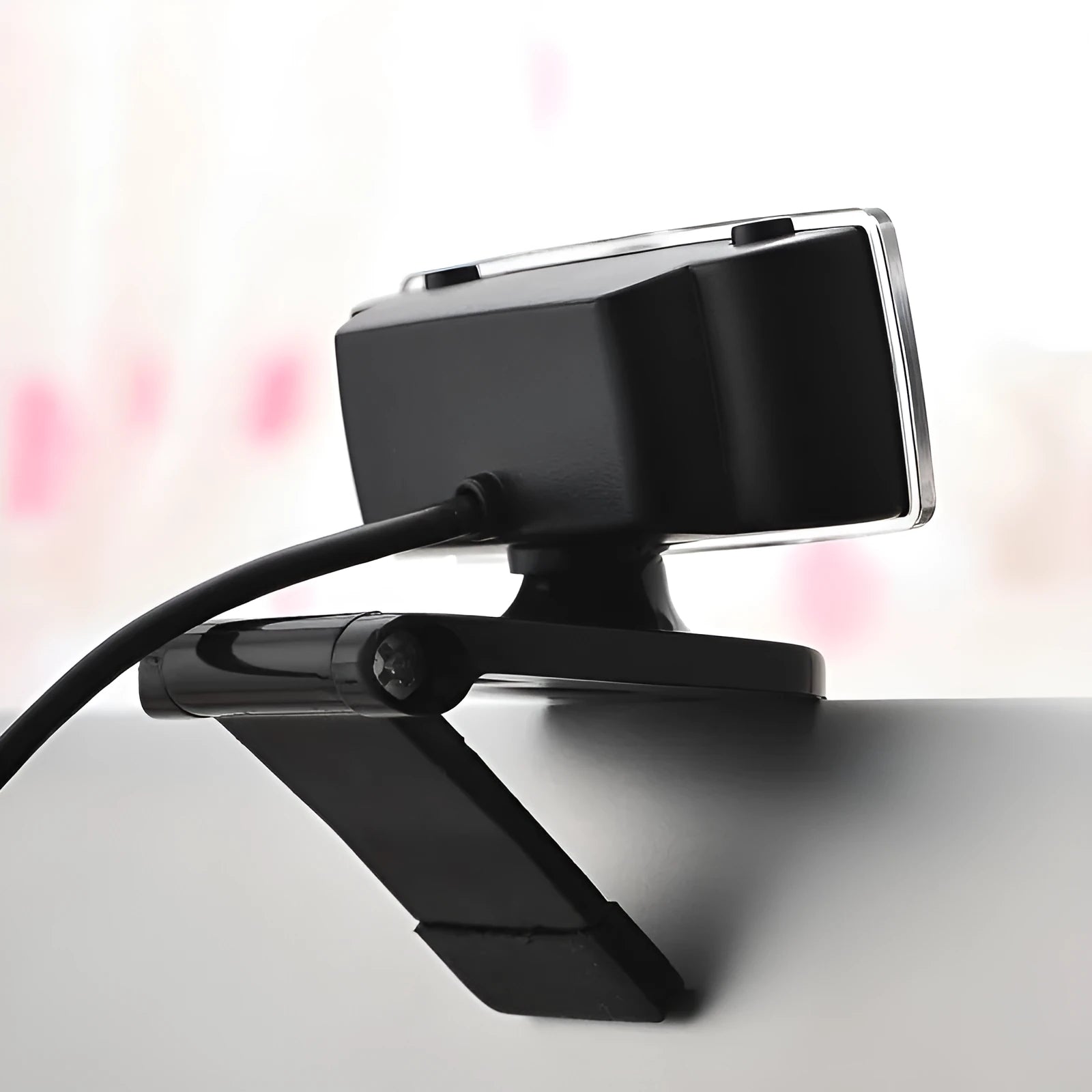 Black HD USB notebook computer camera with built-in microphone and night vision