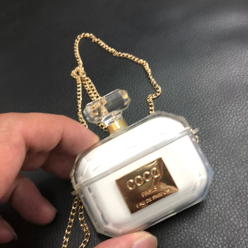 White silicone perfume bottle style case for Apple AirPods charging box