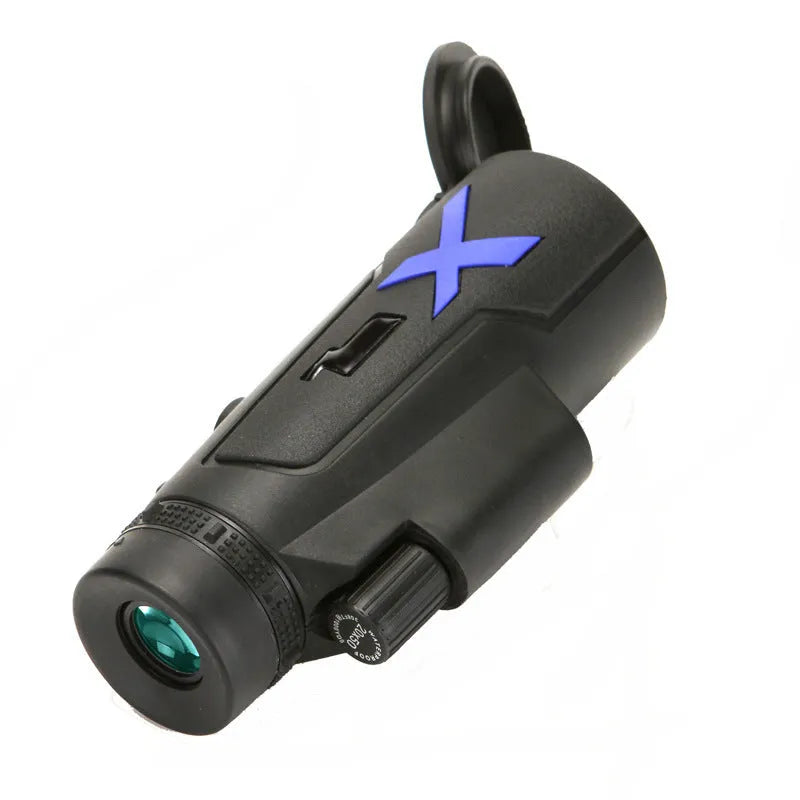 Black 12x50 monocular telescope with 50mm objective lens and compact design for outdoor use